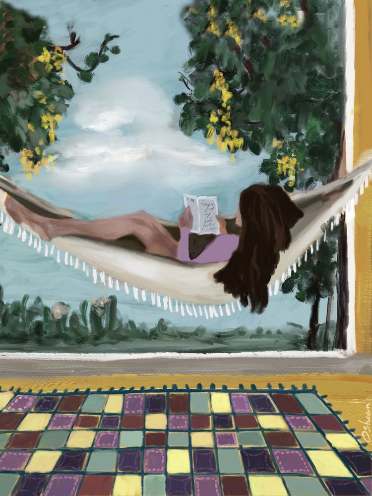 Lecture paisible en plein air - Osheensgallery