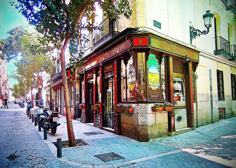 Un charmant petit café de quartier à Madrid - Osvaldo Russo