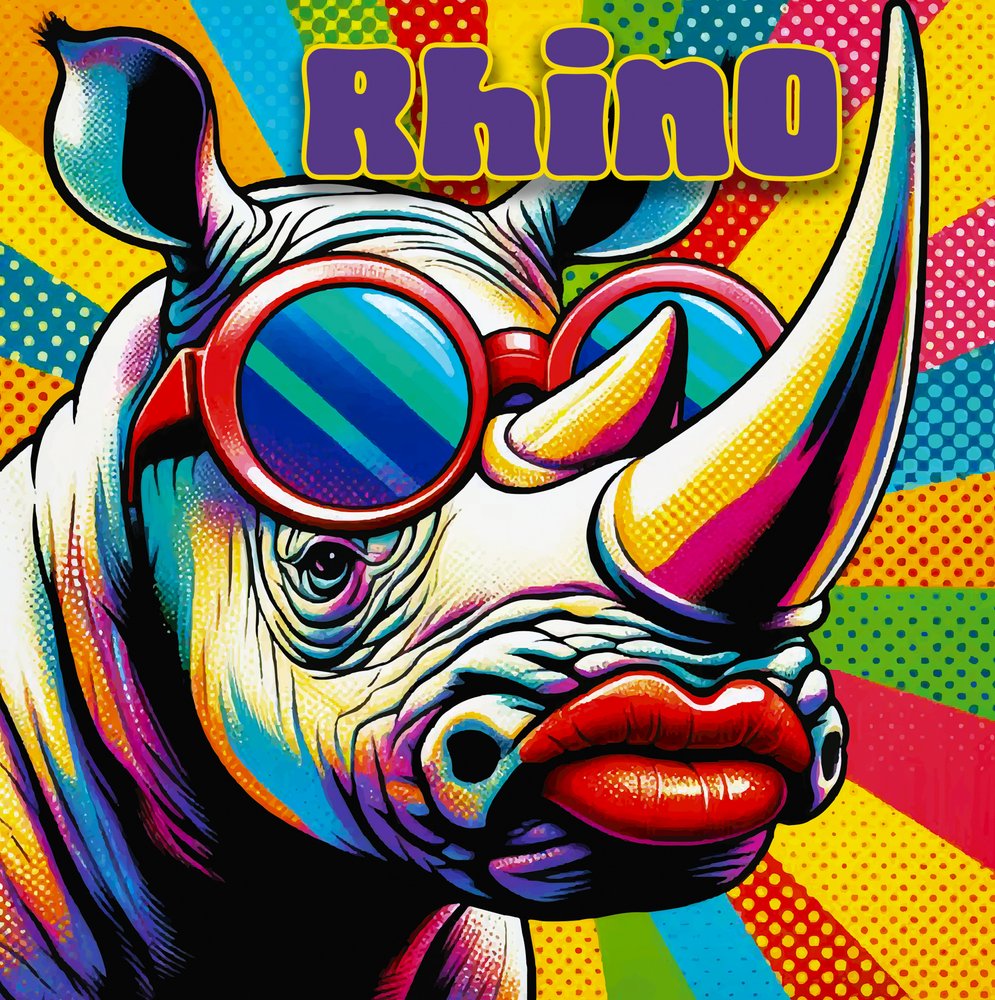 Rhinocéros pop coloré - Osvaldo Russo