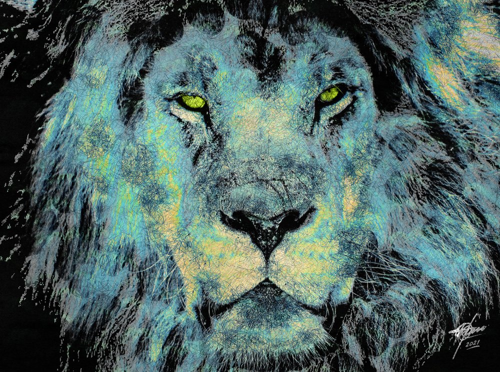 Le majestueux lion bleu - Osvaldo Russo