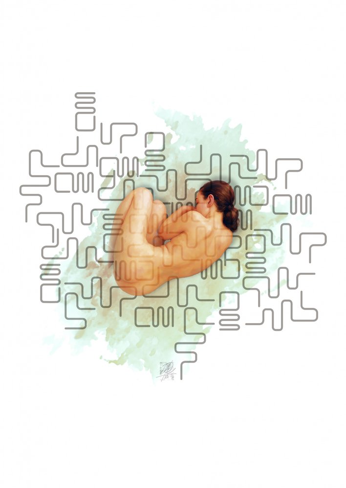 Femme nue, sérénité, abstrait - Osvaldo Russo