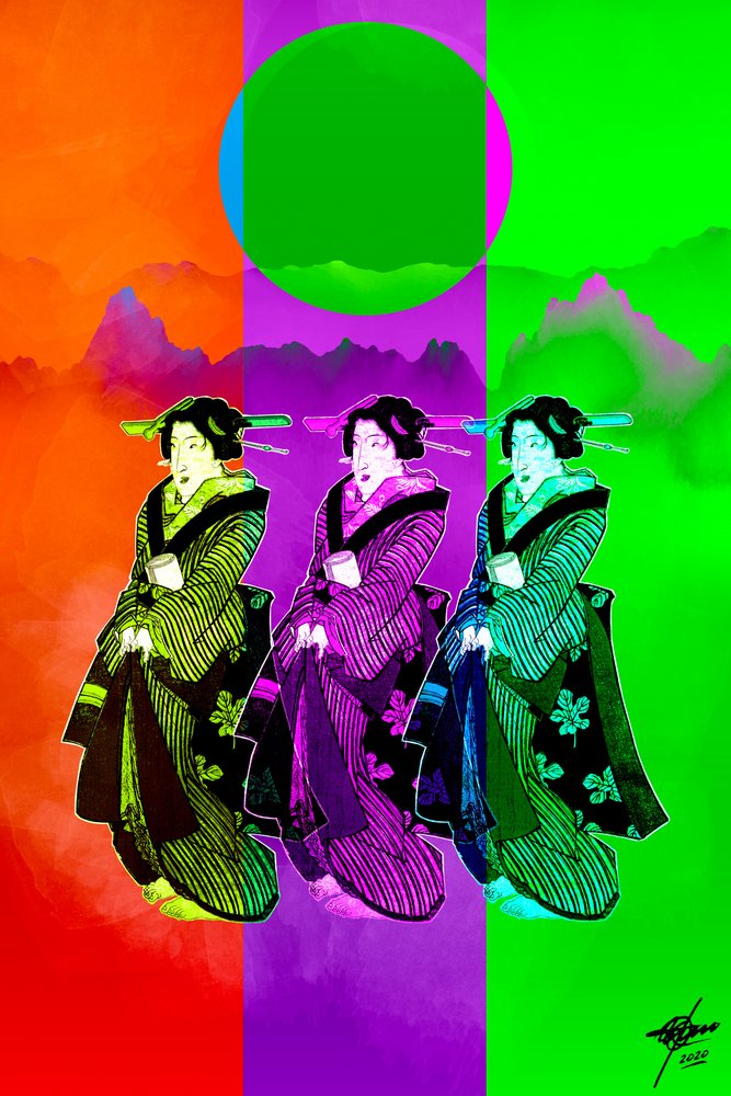 Trio de geishas Pop Art - Osvaldo Russo