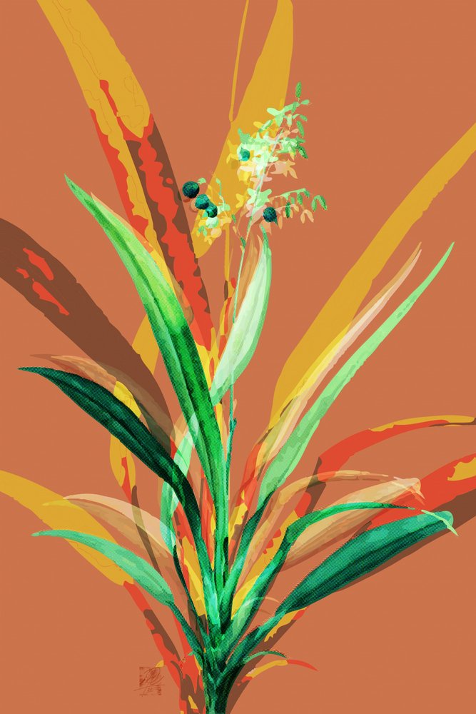 Plante abstraite aux couleurs vives - Osvaldo Russo