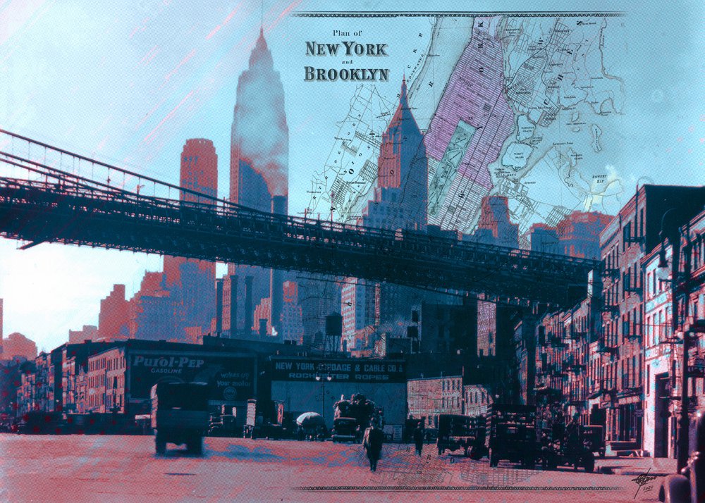 Carte vintage de New York - Osvaldo Russo