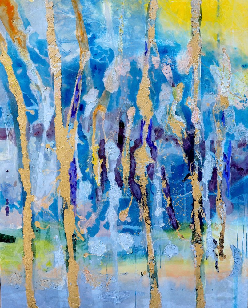 Abstraction dorée vibrante - POOVI ART