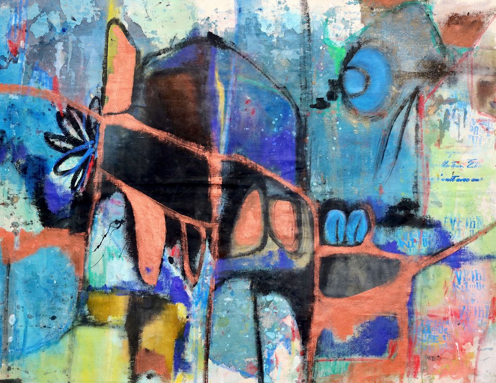 Créature bleue abstraite - Poonam Choudhary