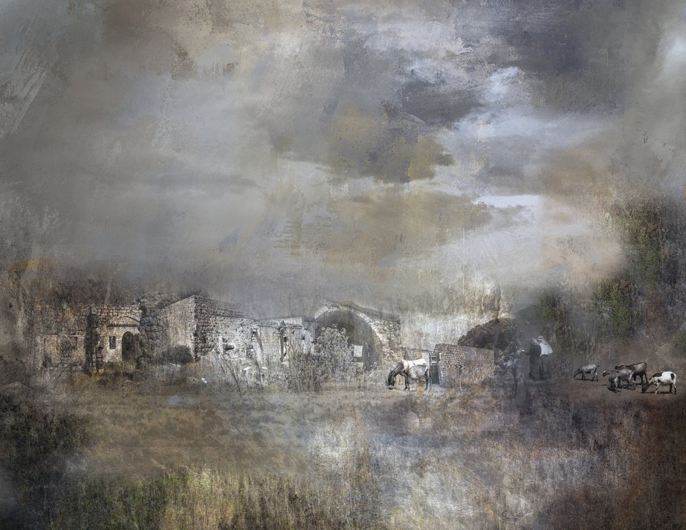 Vieux village sous les nuages - Rachel Pansky