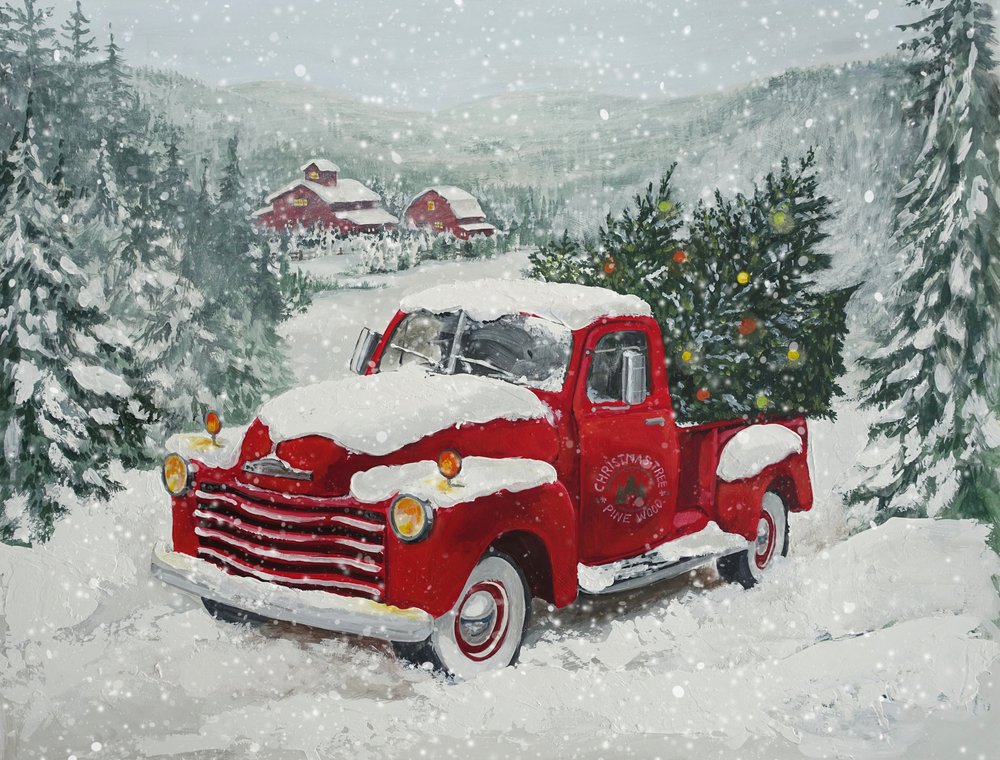 Noël et le camion rouge enneigé - Renate Holzner