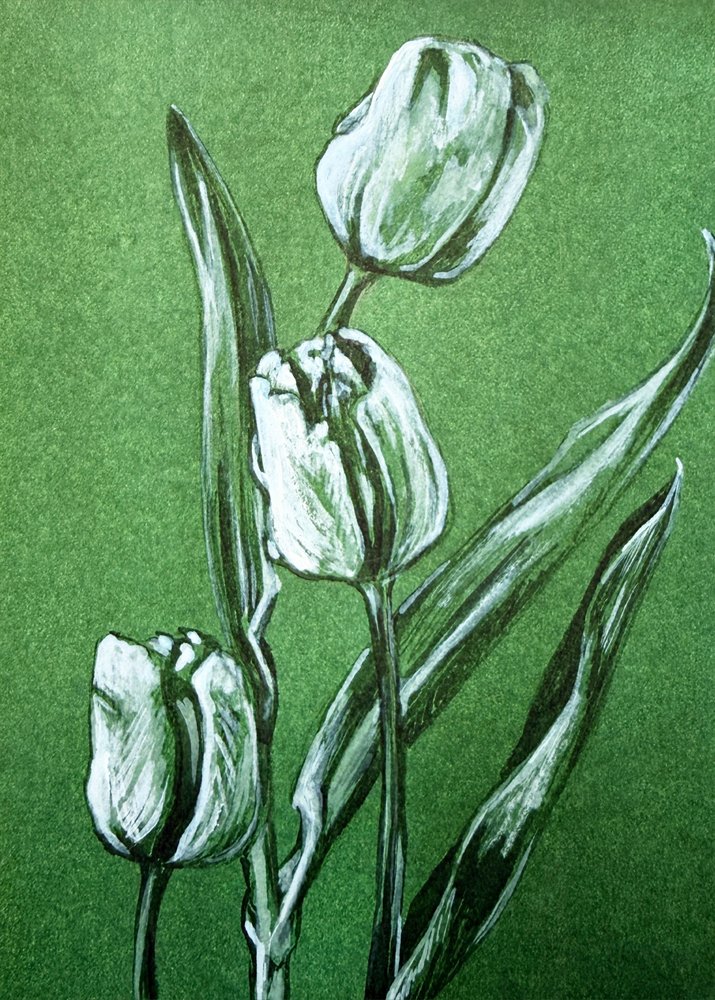 Tulipes blanches fraîches - Renee Machan Cottagecore Artist