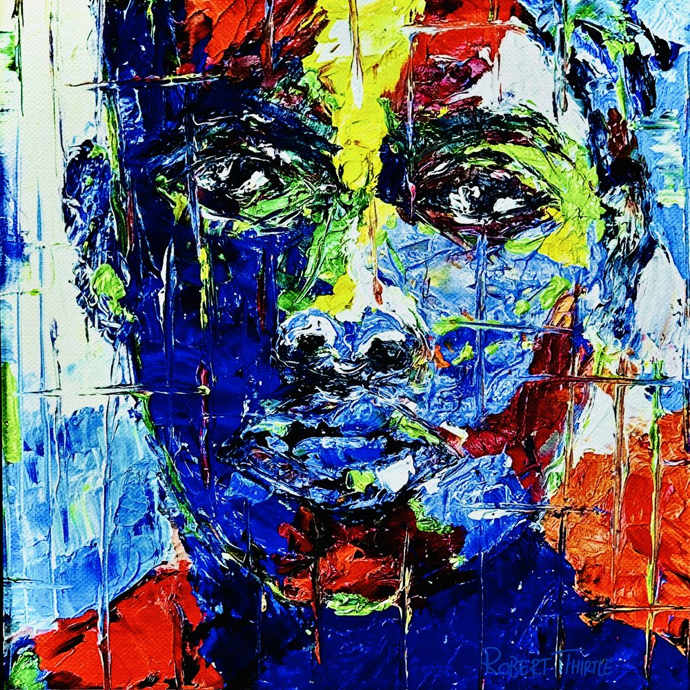 Visage abstrait coloré - Robert Thirtle