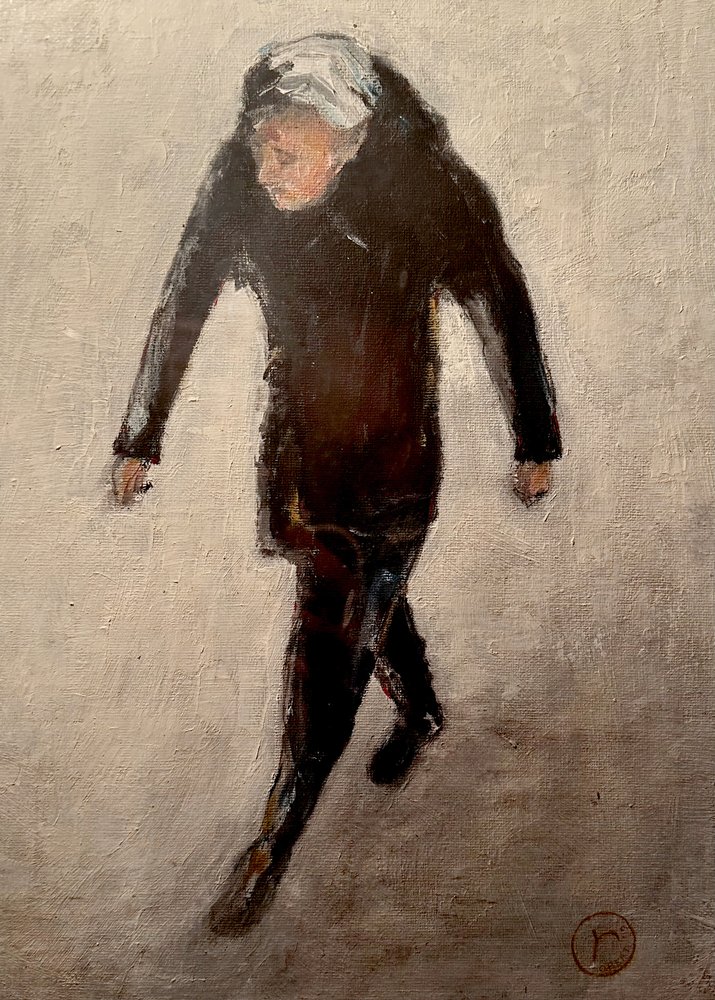 Une silhouette solitaire marchant - Robert Thirtle