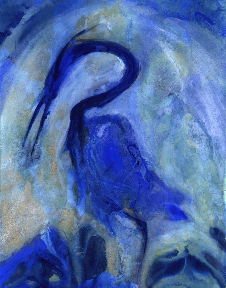 Héron bleu abstrait - RodMacIver