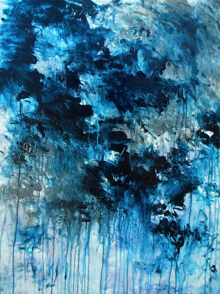 Abstrait bleu dynamique - Ron Halfant