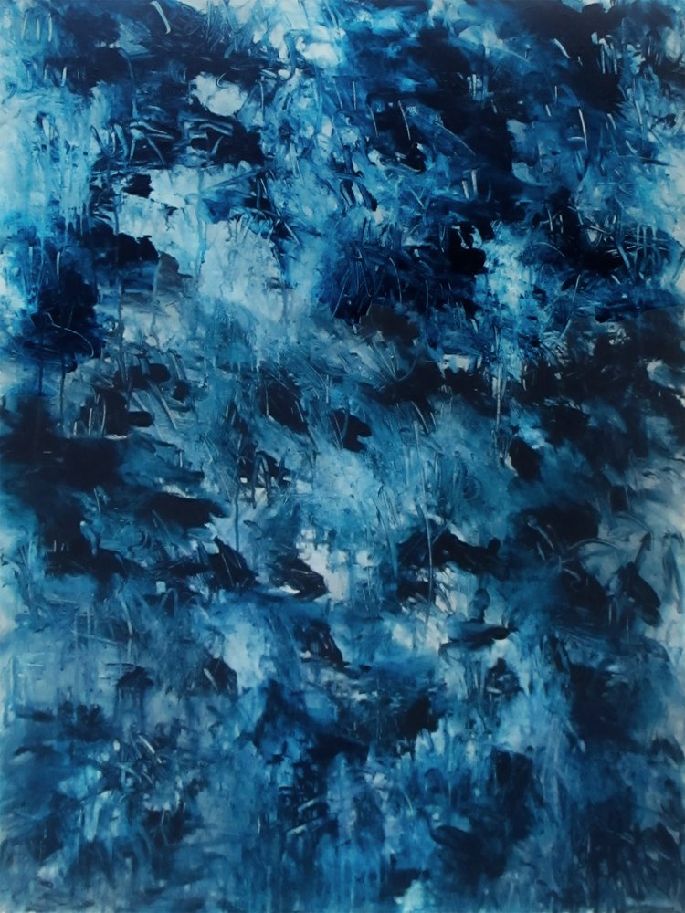 Abstraction bleue dynamique - Ron Halfant