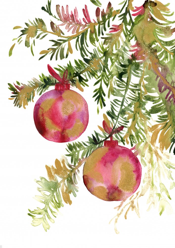 Sapin de Noël et boules de Noël - Rosana Laiz Blursbyai