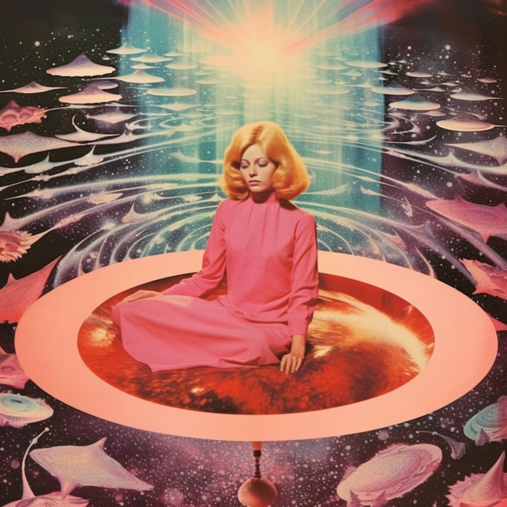 Femme en méditation cosmique - Samantha Hearn