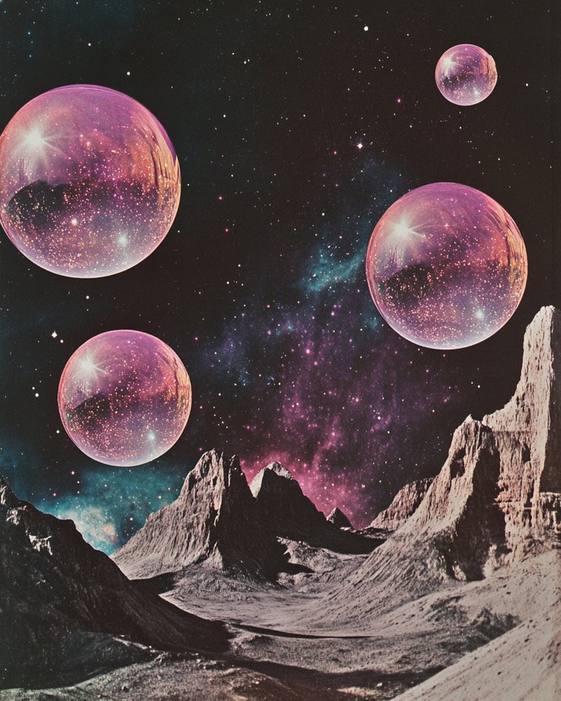 Paysage extraterrestre aux orbes violettes - Samantha Hearn