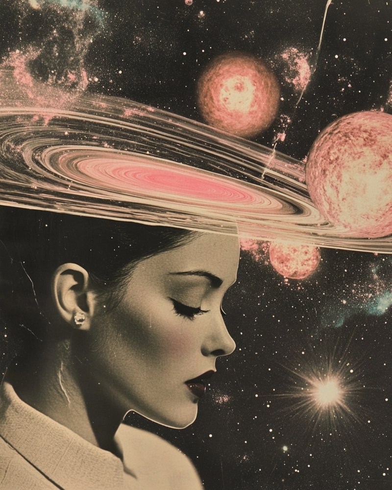 Une femme cosmique pleine de réflexion - Samantha Hearn