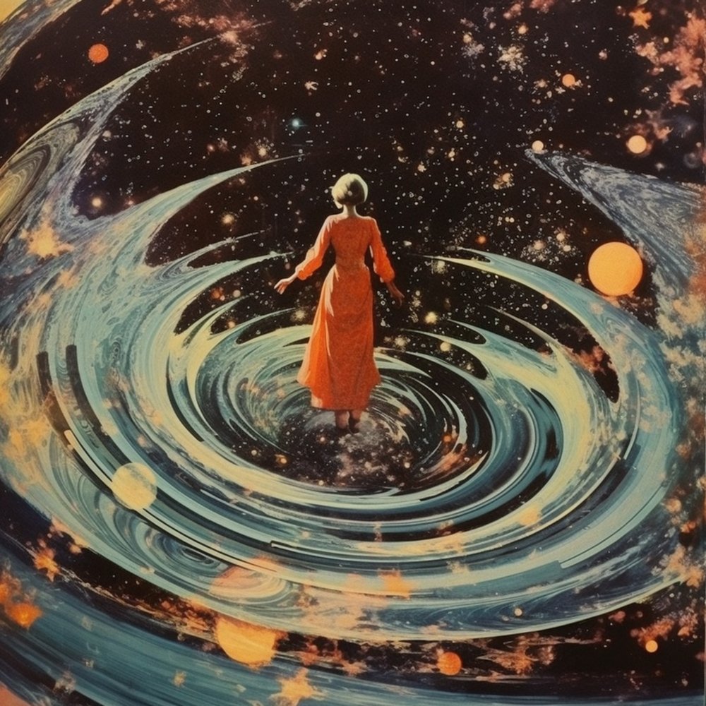Une femme dans un tourbillon cosmique - Samantha Hearn