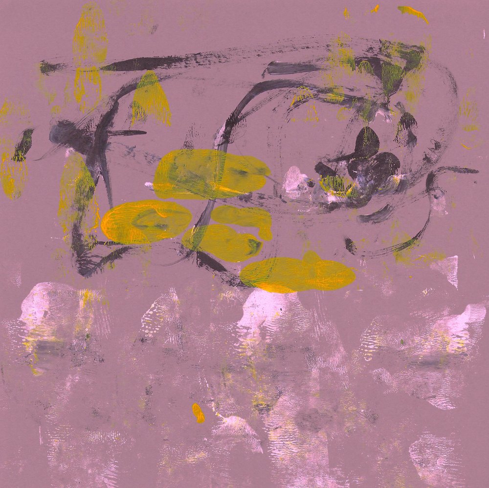 Touches abstraites mauves et dorées - Santhosh ch