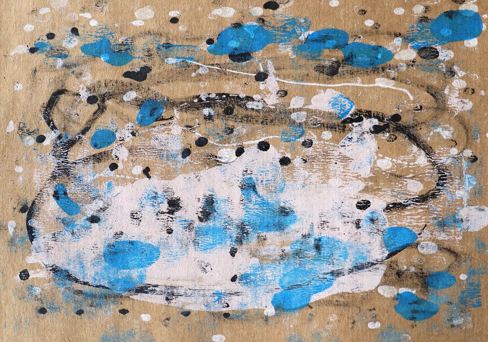 Éclaboussures abstraites bleues et blanches - Santhosh ch
