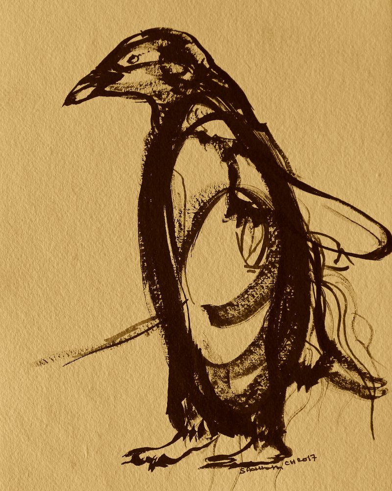 Pingouin en coups de pinceau - Santhosh ch