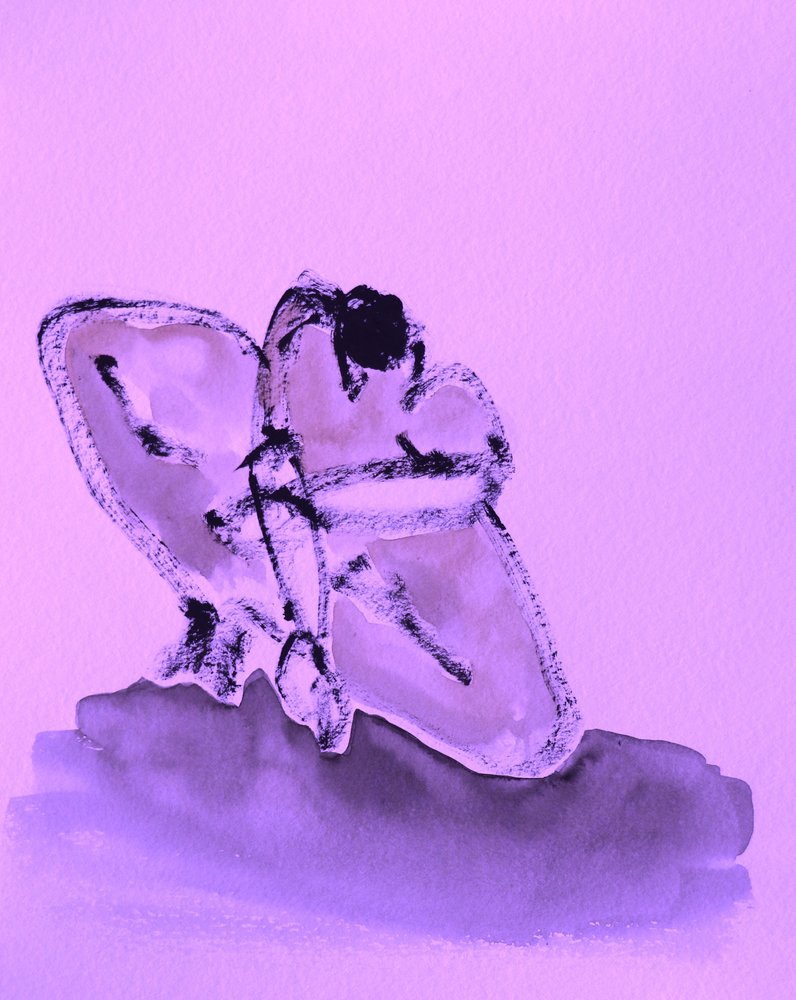 La silhouette violette accroupie - Santhosh ch