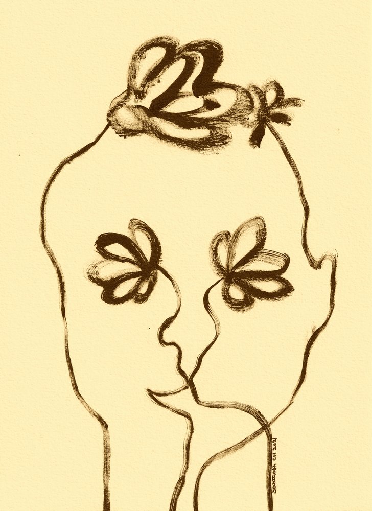 Visage floral rêveur - Santhosh ch