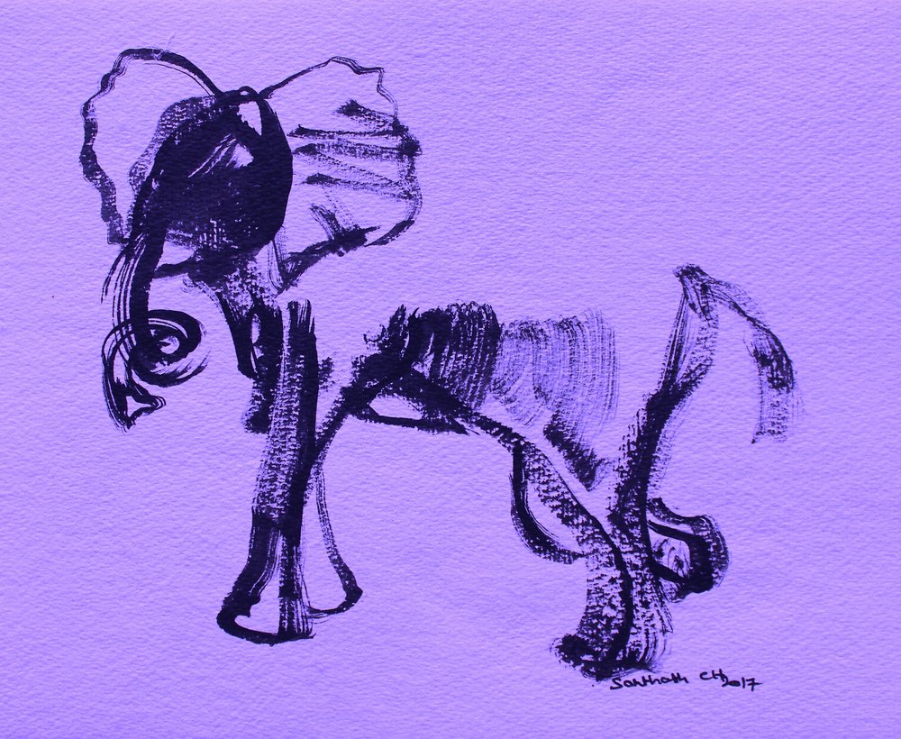 Éléphant violet dynamique - Santhosh ch