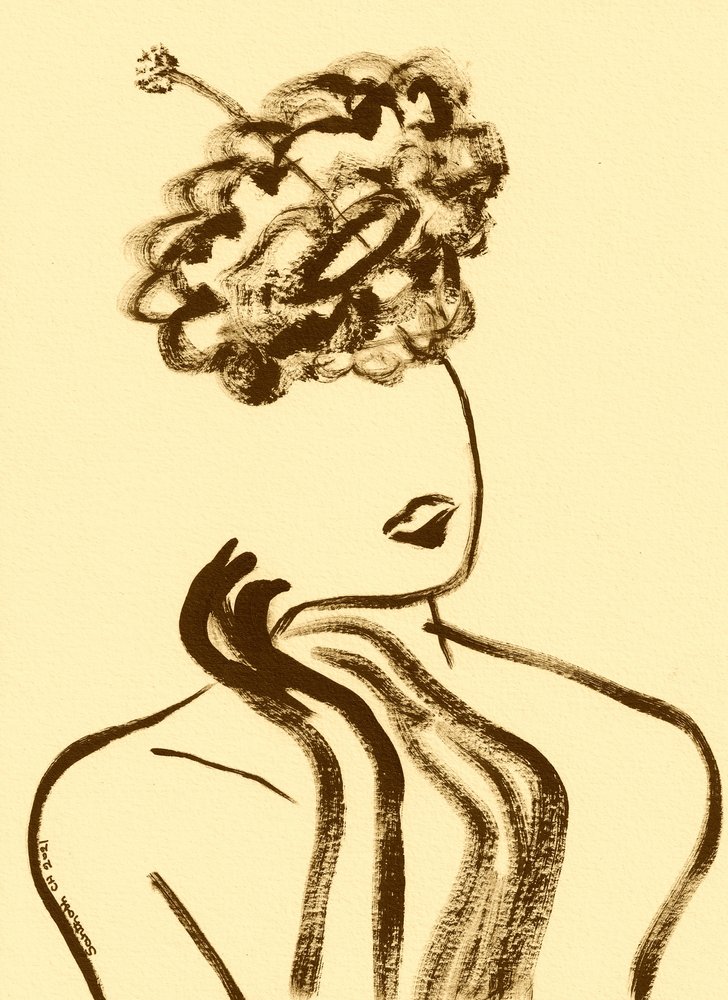 Élégant profil de femme aux cheveux bouclés - Santhosh ch