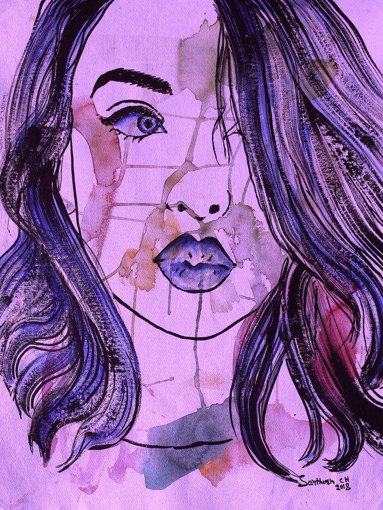Portrait expressif en violet - Santhosh ch