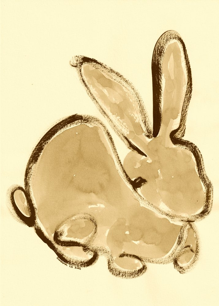 Lapin expressif sépia - Santhosh ch
