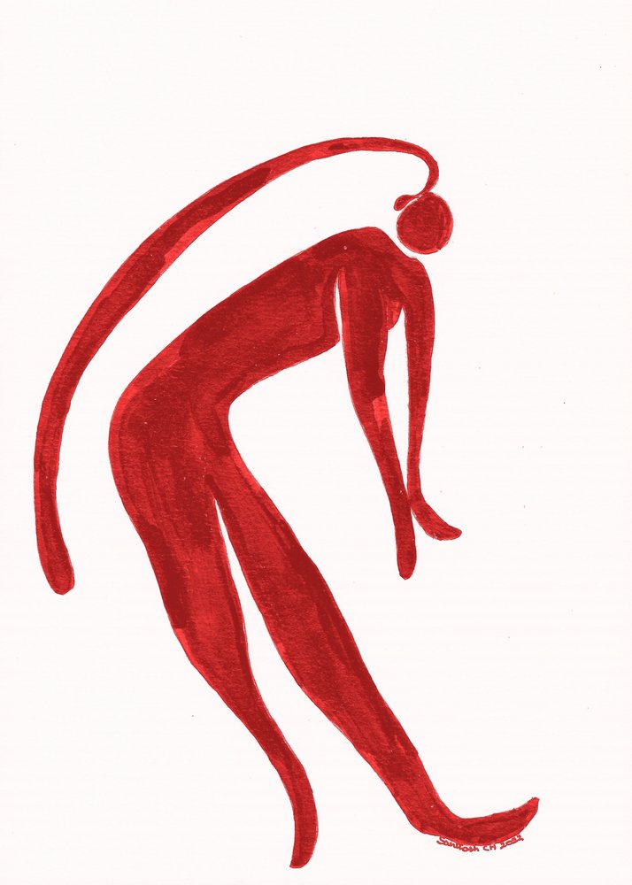 Danseuse rouge fluide - Santhosh ch
