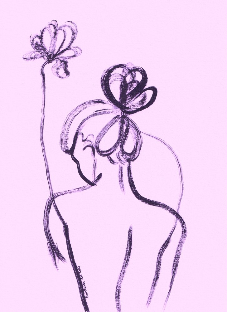 Gracieuse femme florale - Santhosh ch