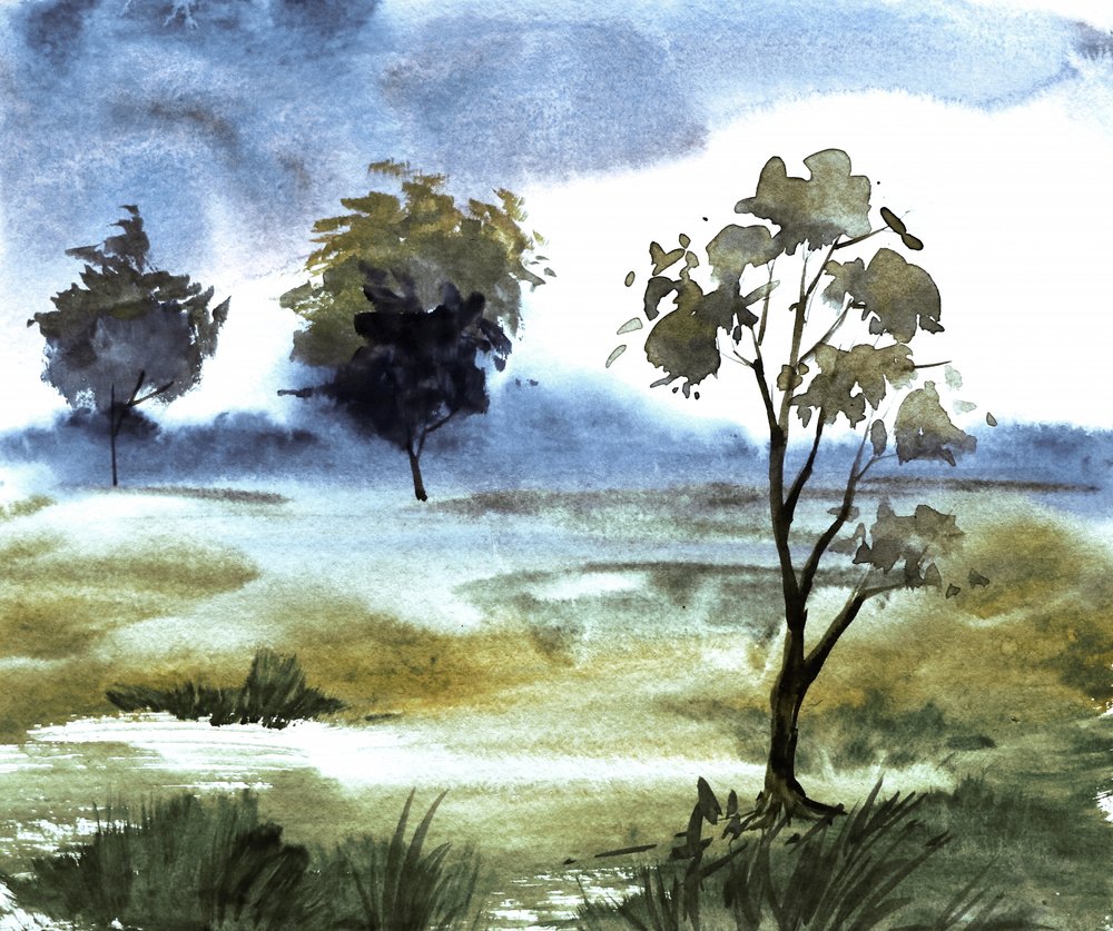 Arbres violets brumeux - Santhosh ch