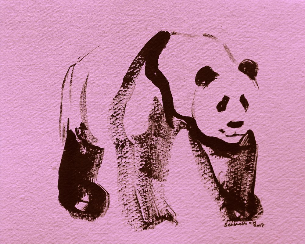 Coups de pinceau de panda rose - Santhosh ch