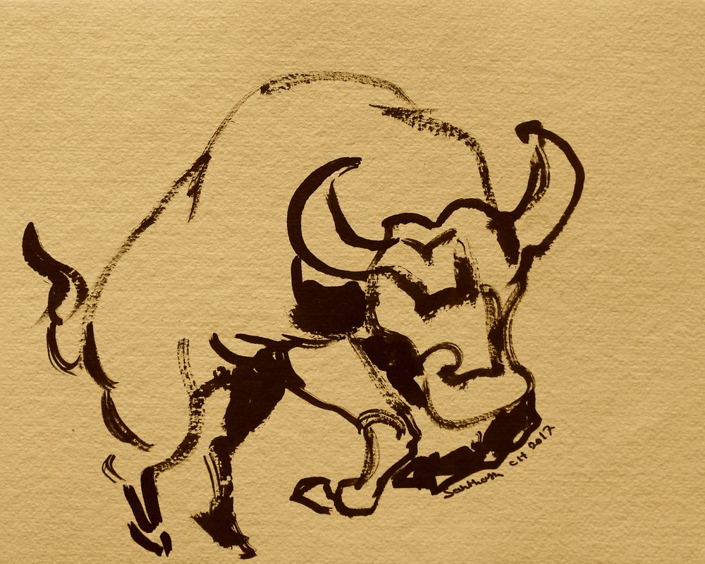 Puissant buffle à l