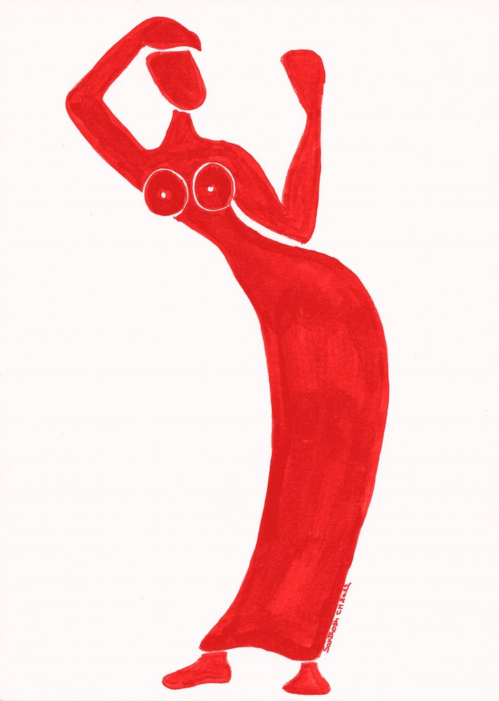 Femme dansante rouge - Santhosh ch