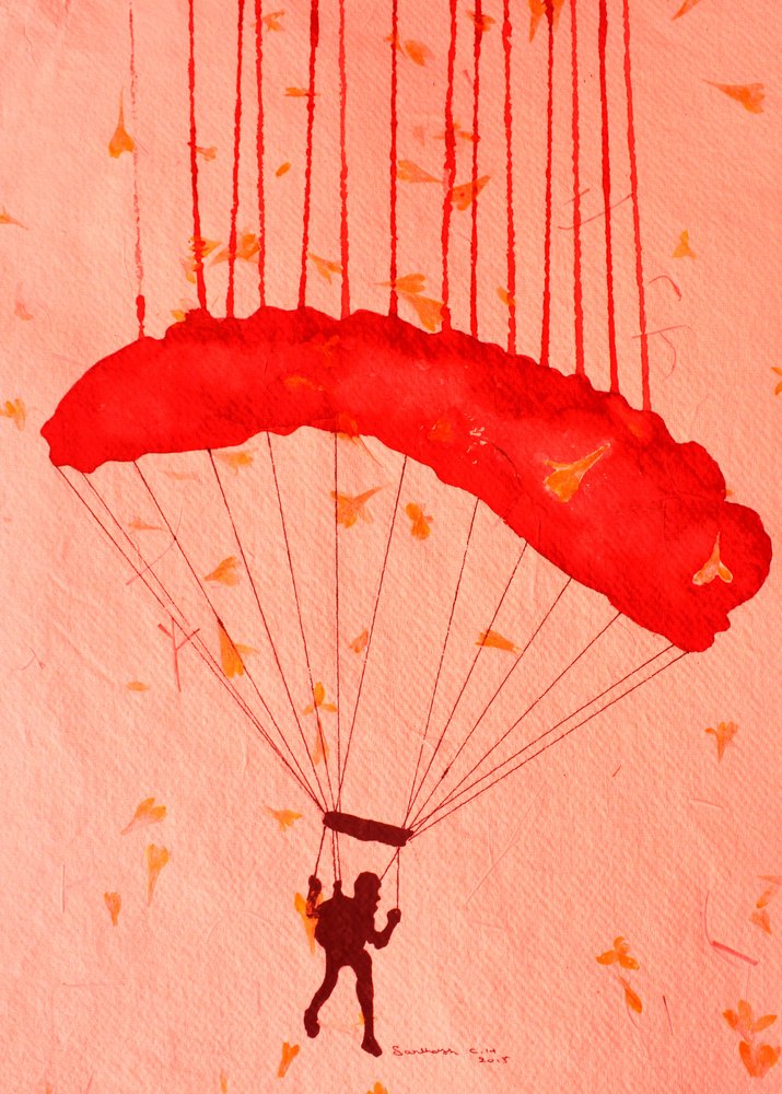 Parachutiste parmi les pétales - Santhosh ch