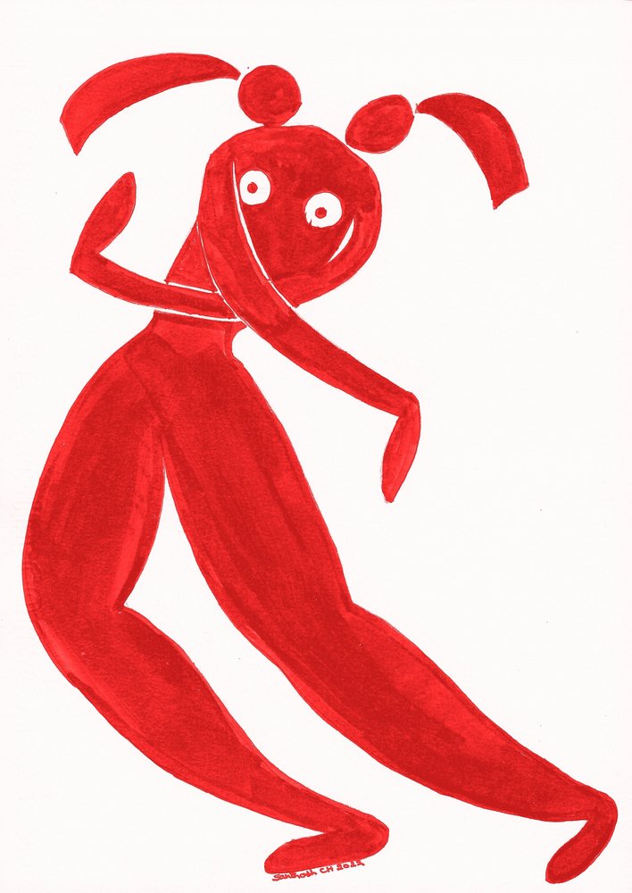 Danseuse rouge fantaisiste - Santhosh ch