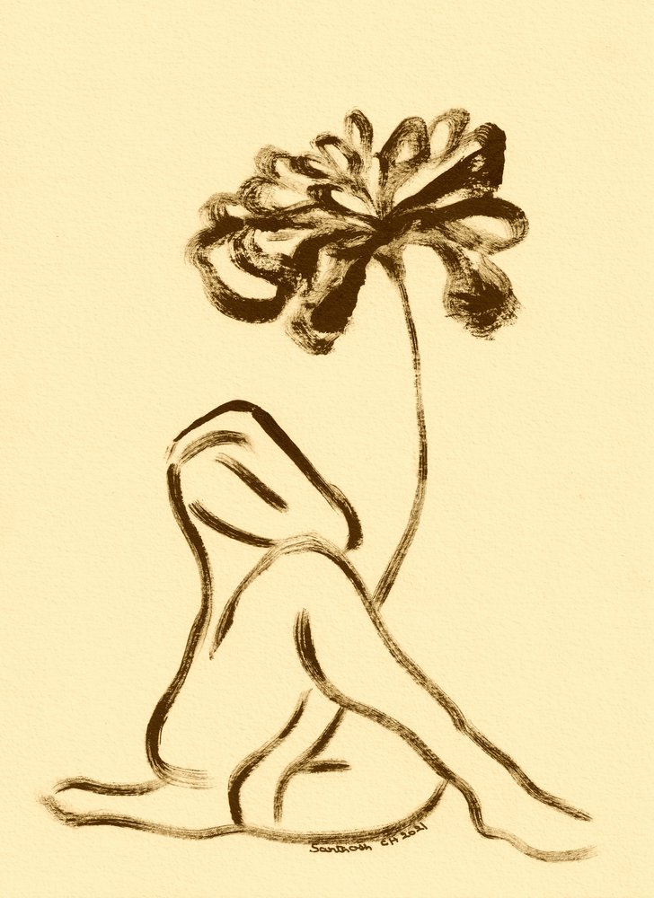 Femme et fleur de lotus - Santhosh ch