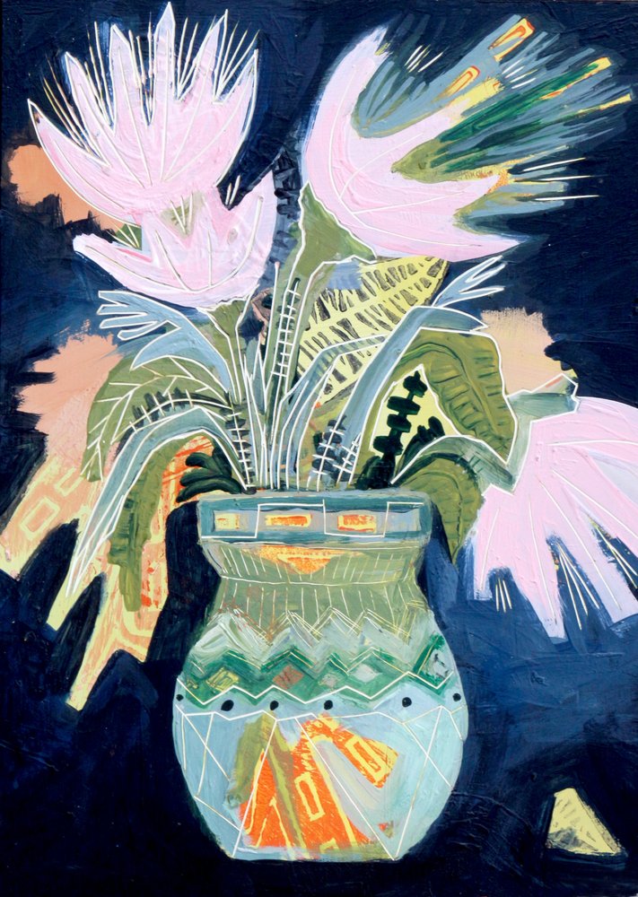 Fleurs abstraites aux couleurs vives - Sarah Fitzgerald