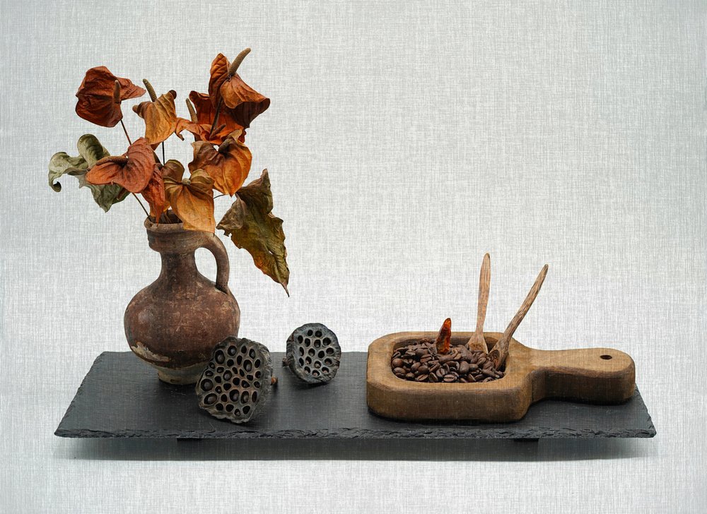 Nature morte rustique avec du café - Saskia Dingemans
