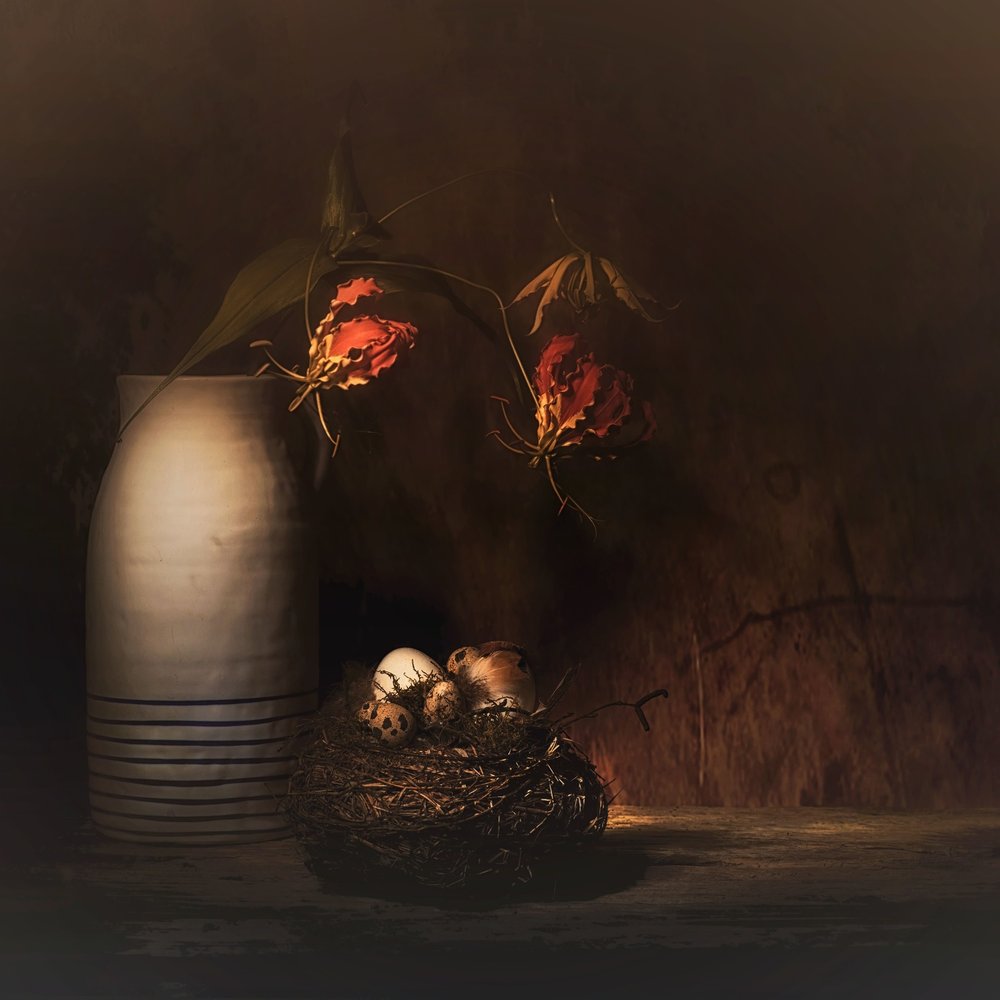 Nature morte florale rustique - Saskia Dingemans