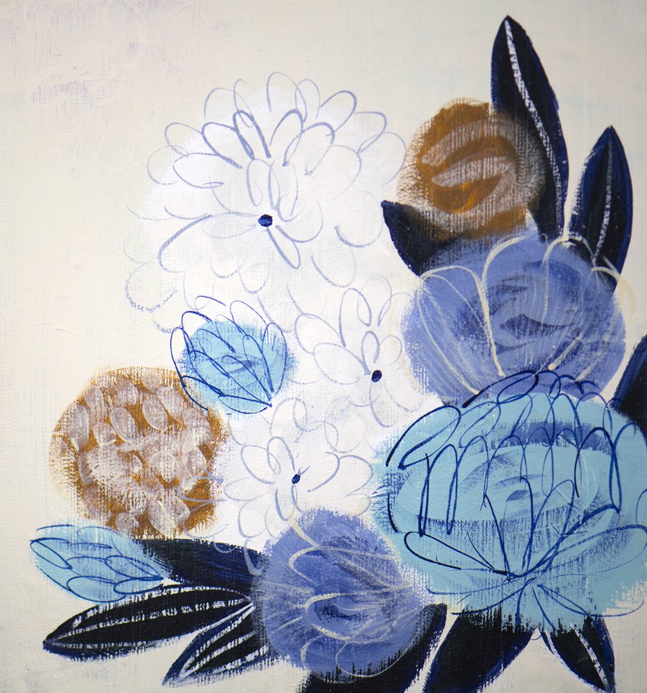 Bouquet bleu abstrait - Shelley Hampe