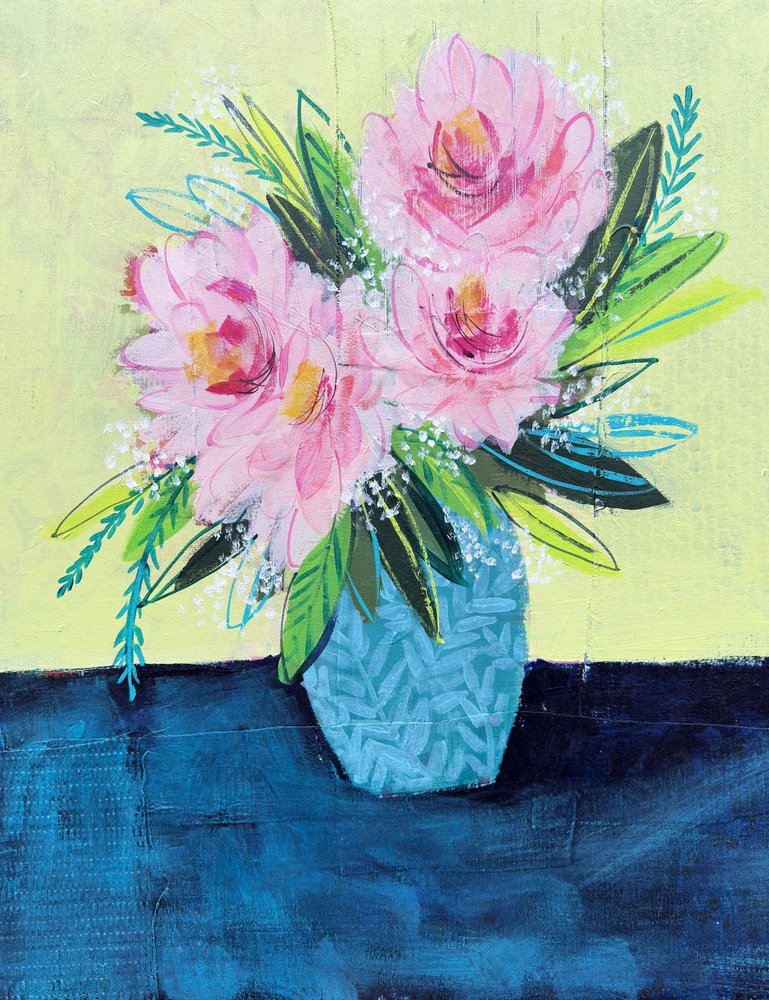 Bouquet floral rose abstrait - Shelley Hampe