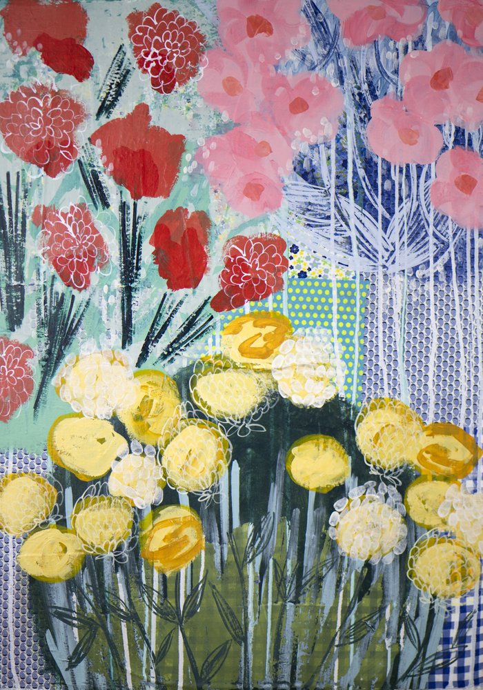Jardin abstrait coloré - Shelley Hampe