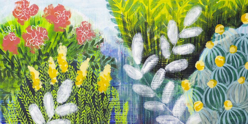 Fleurs de jardin colorées - Shelley Hampe