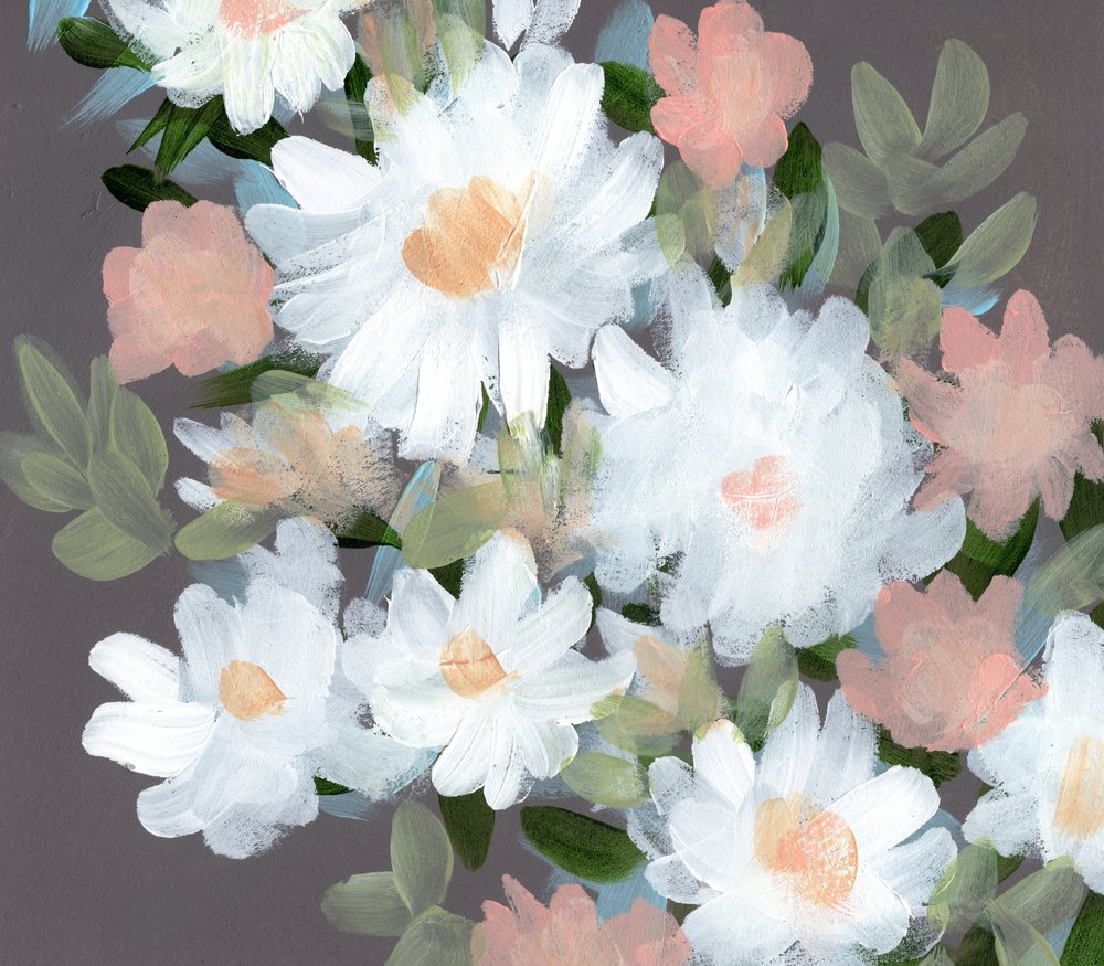 Douces fleurs roses et blanches - Shelley Hampe
