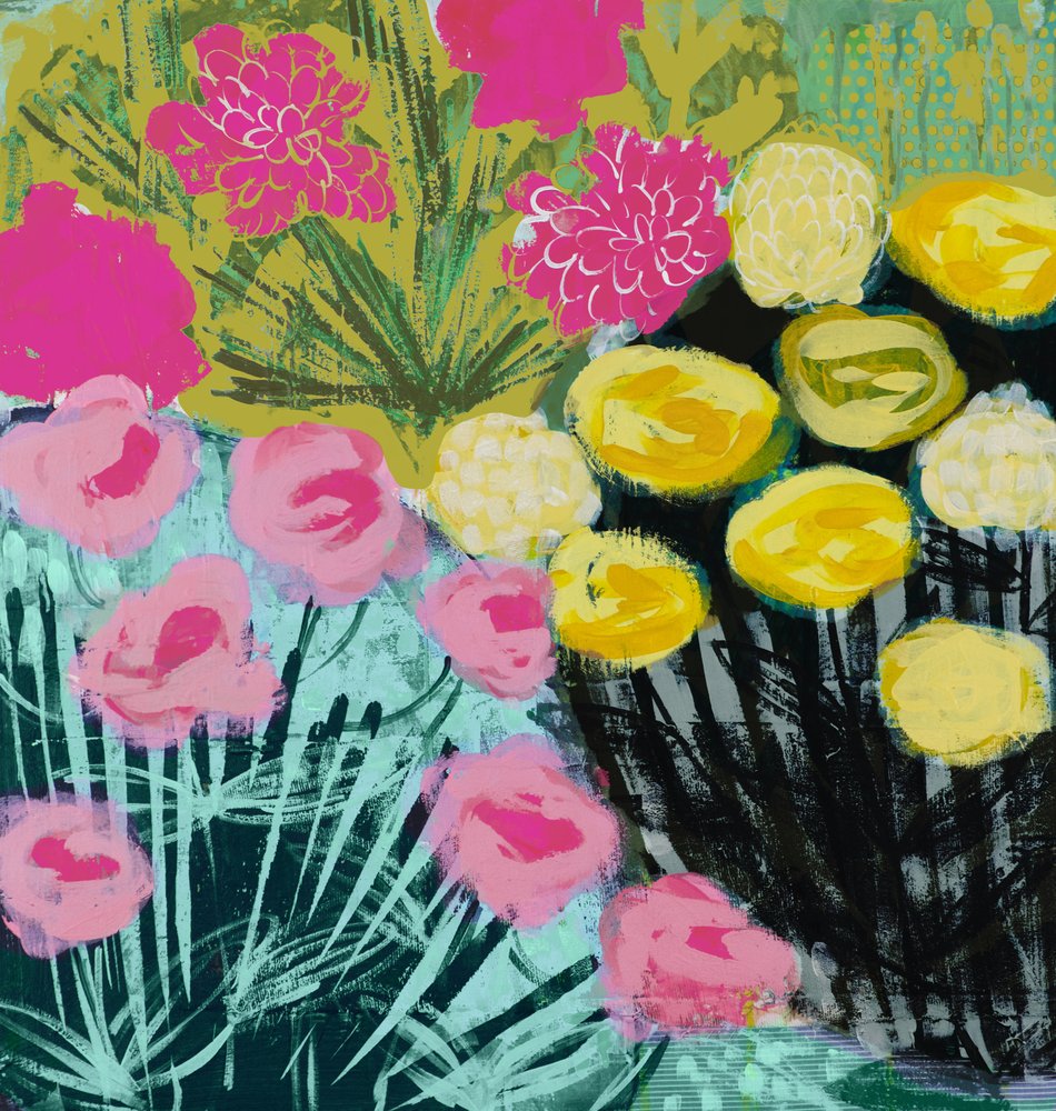 Abstraction florale éclatante - Shelley Hampe